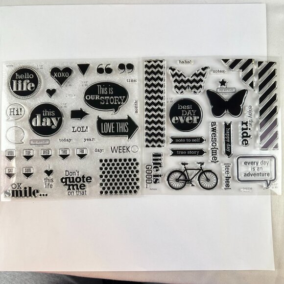 My Acrylix Clear Stamps D1533A & D1533B Sentiments & Icons - Picture 1 of 5